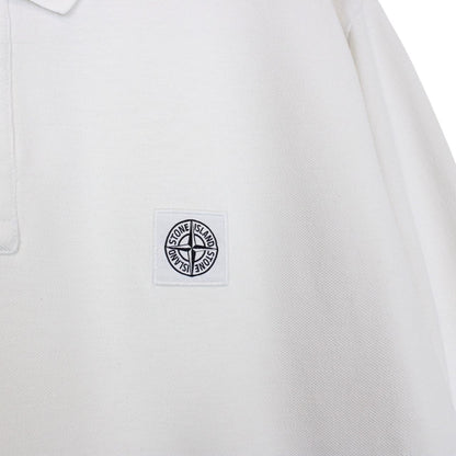 Stone Island SS 2016 White Long Sleeve Compass Polo Shirt