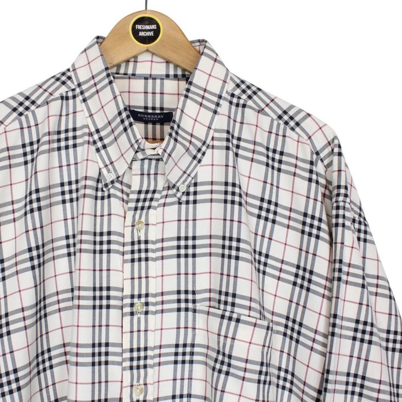 Burberry London Cream Nova Check Long Sleeve Cotton Shirt