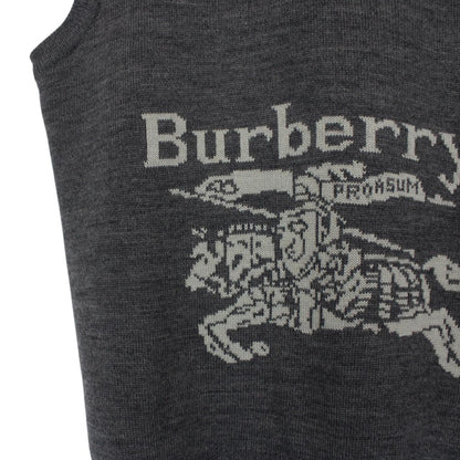 Vintage 90s Burberry Dark Grey Wool Knit Sweater Vest