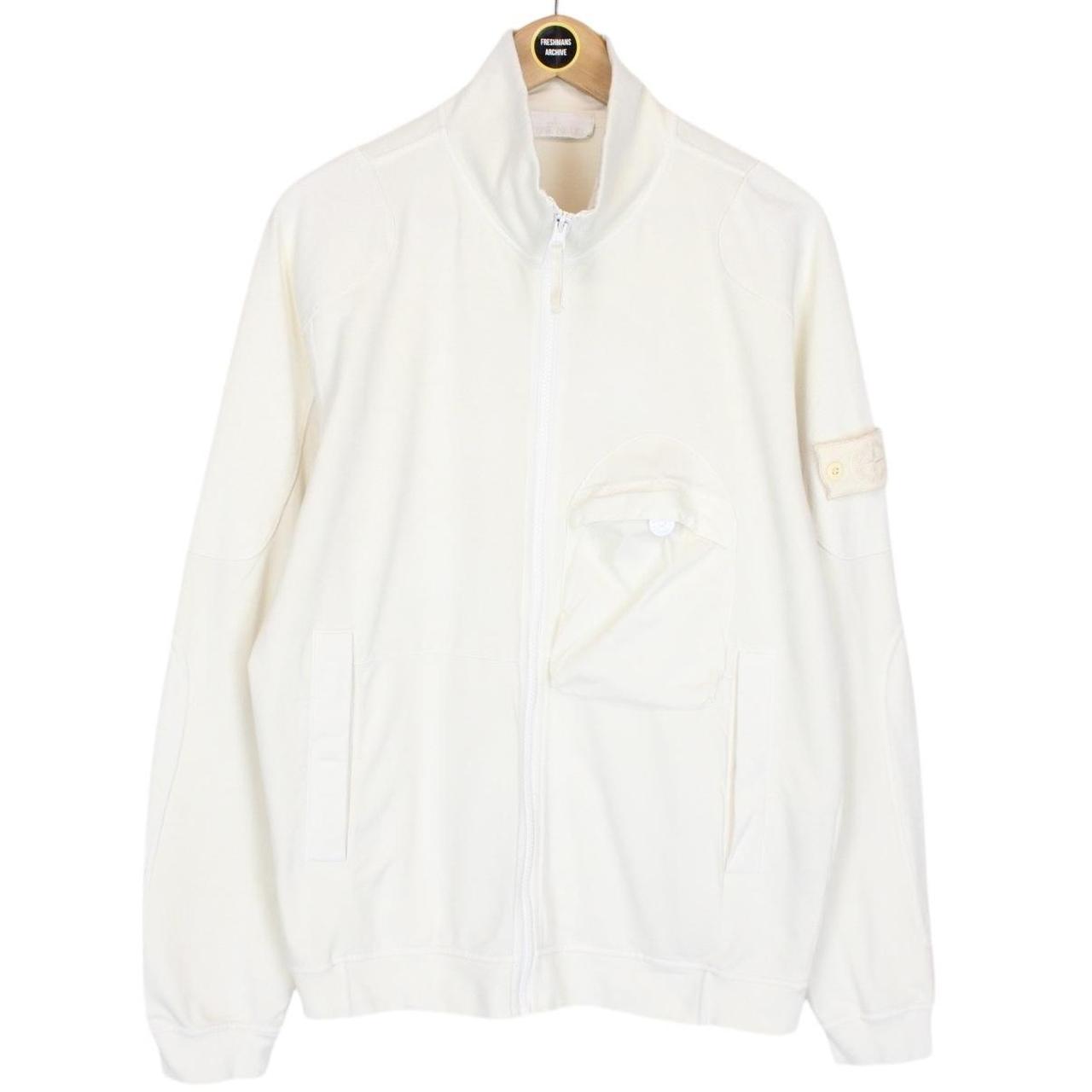 Stone Island Ghost SS 2018 Cream Cotton Full Zip Sweatshirt Jumper