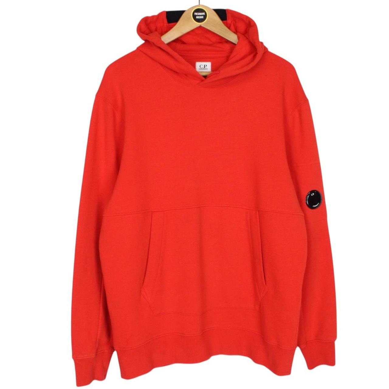 CP Company Red Cotton Lens Hoodie Jumper