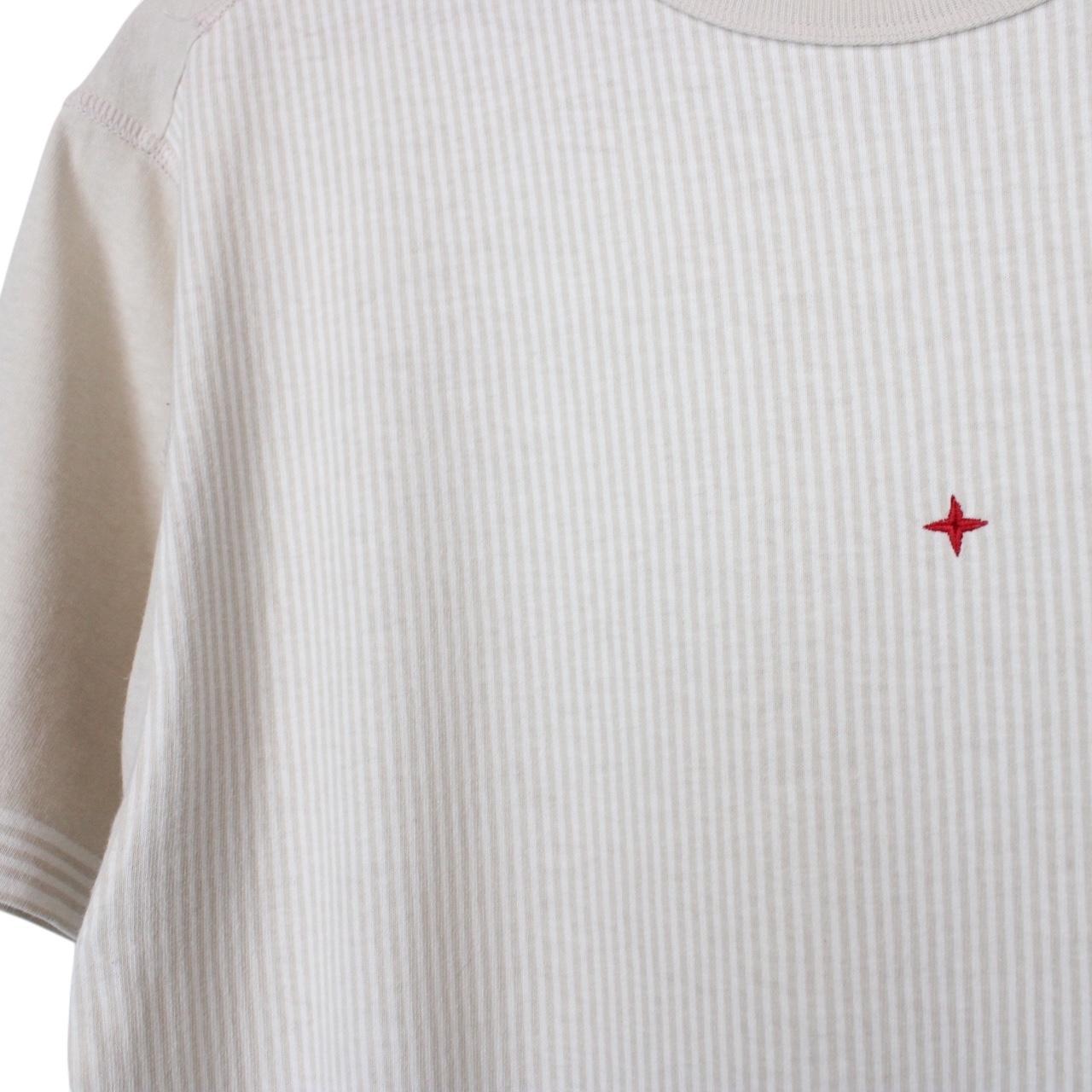 Stone Island Marina SS 2019 Beige and White Short Sleeve Cotton T-Shirt
