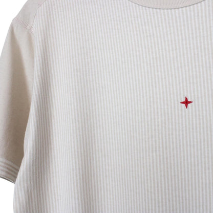 Stone Island Marina SS 2019 Beige and White Short Sleeve Cotton T-Shirt