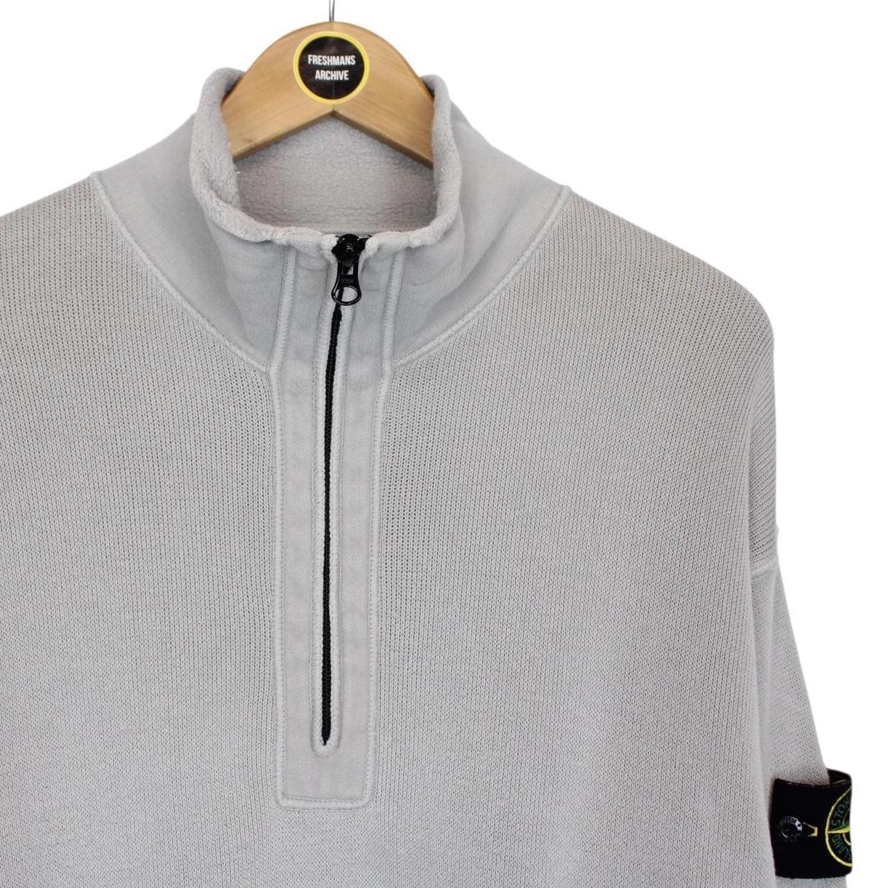 Vintage Stone Island AW 2005 Grey Cotton Knit 1/4 Zip Jumper