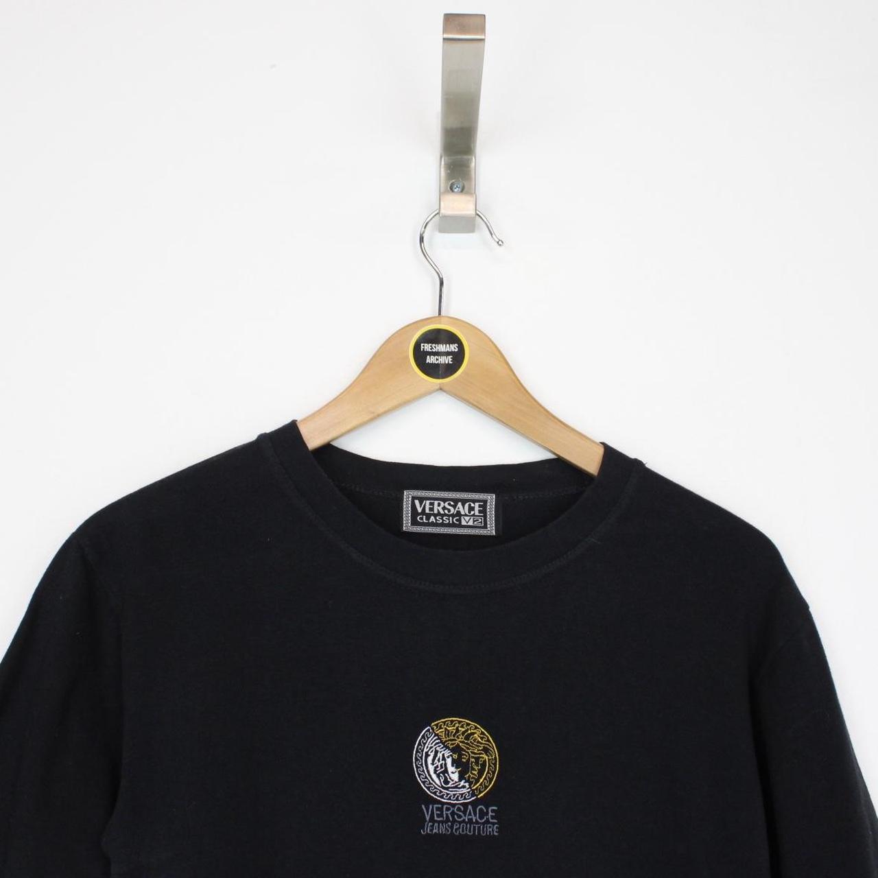 Vintage 90s Versace Classic Black Short Sleeve Cotton T-Shirt