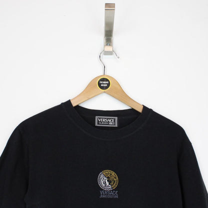 Vintage 90s Versace Classic Black Short Sleeve Cotton T-Shirt