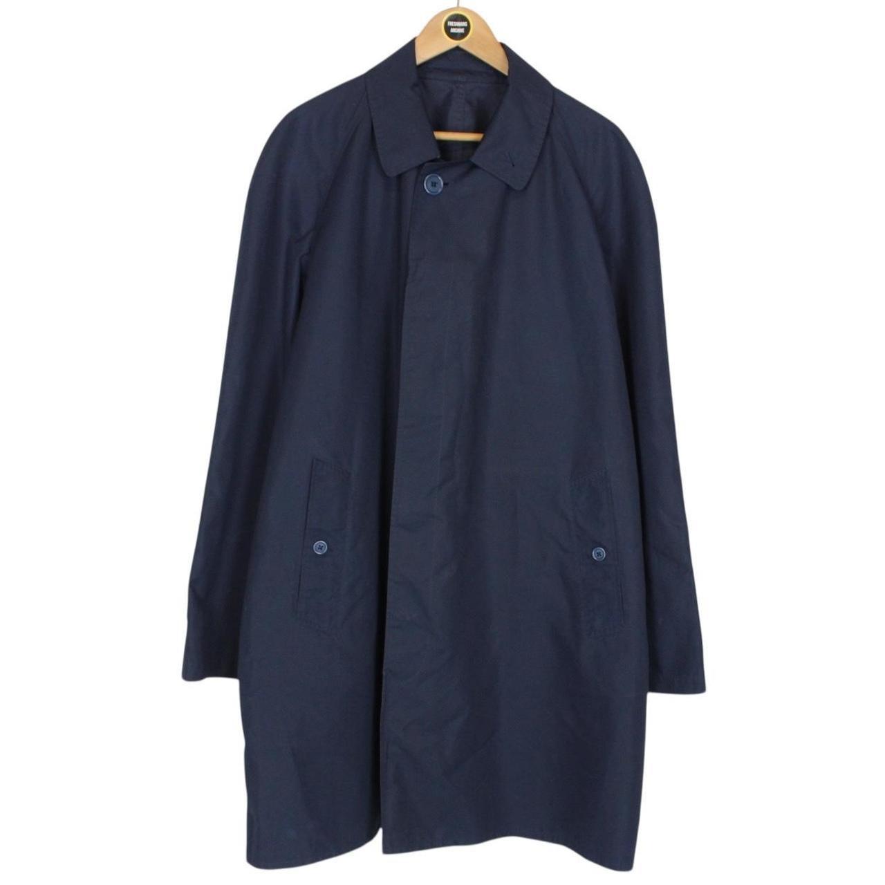Burberry London Navy Blue Single Breasted Trench Coat