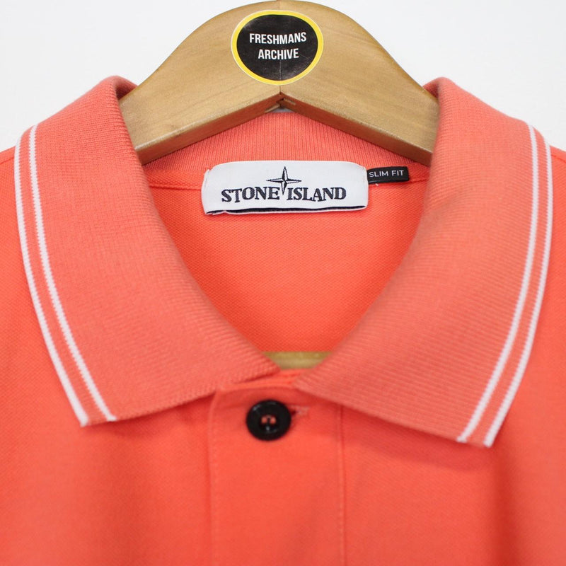 Stone Island Orange Short Sleeve Compass Polo Shirt