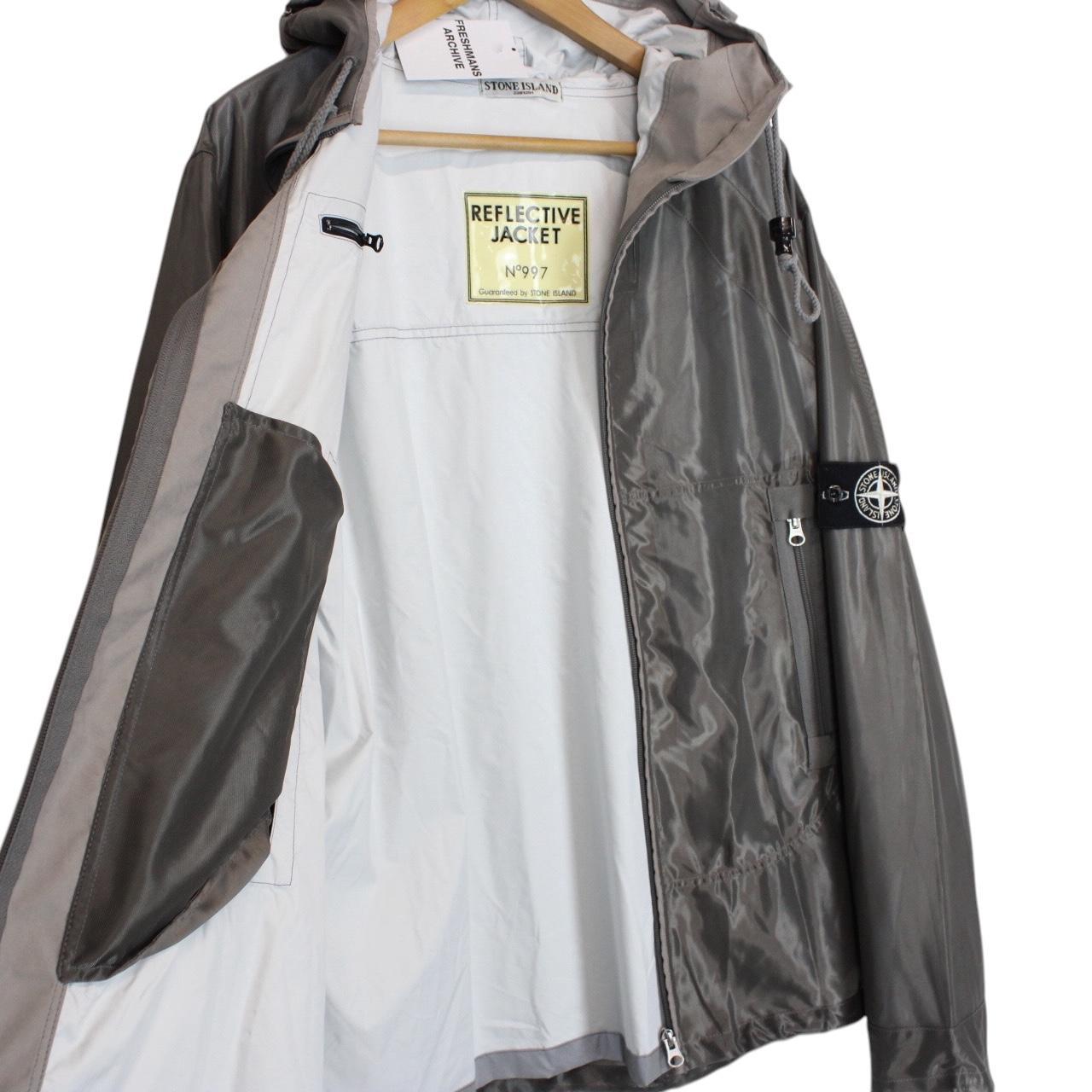 Vintage Stone Island Special Process SS 2007 Grey Mesh Reflective Jacket