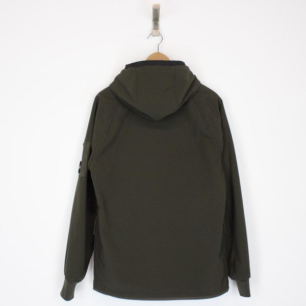 CP Company Khaki Green Teddy Fleece Lined Lens Viewer Hooded Jacket
