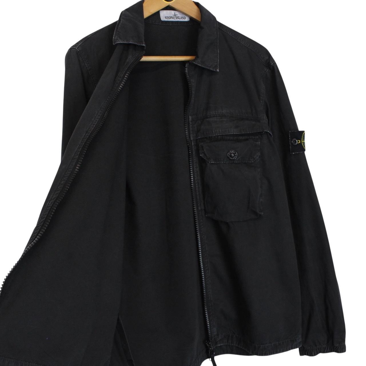 Stone Island AW 2020 Black Full Zip Cotton Overshirt Jacket