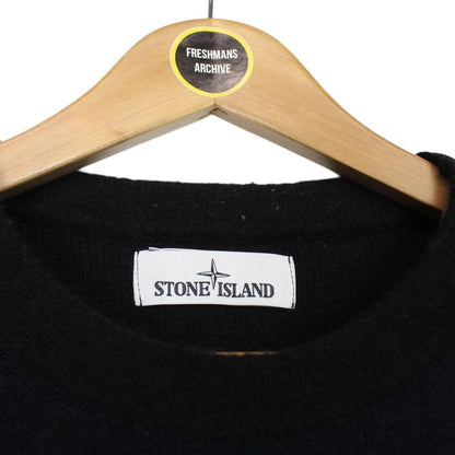 Stone Island AW 2017 Navy Blue and Black Alpaca Wool Knit Blend Jumper