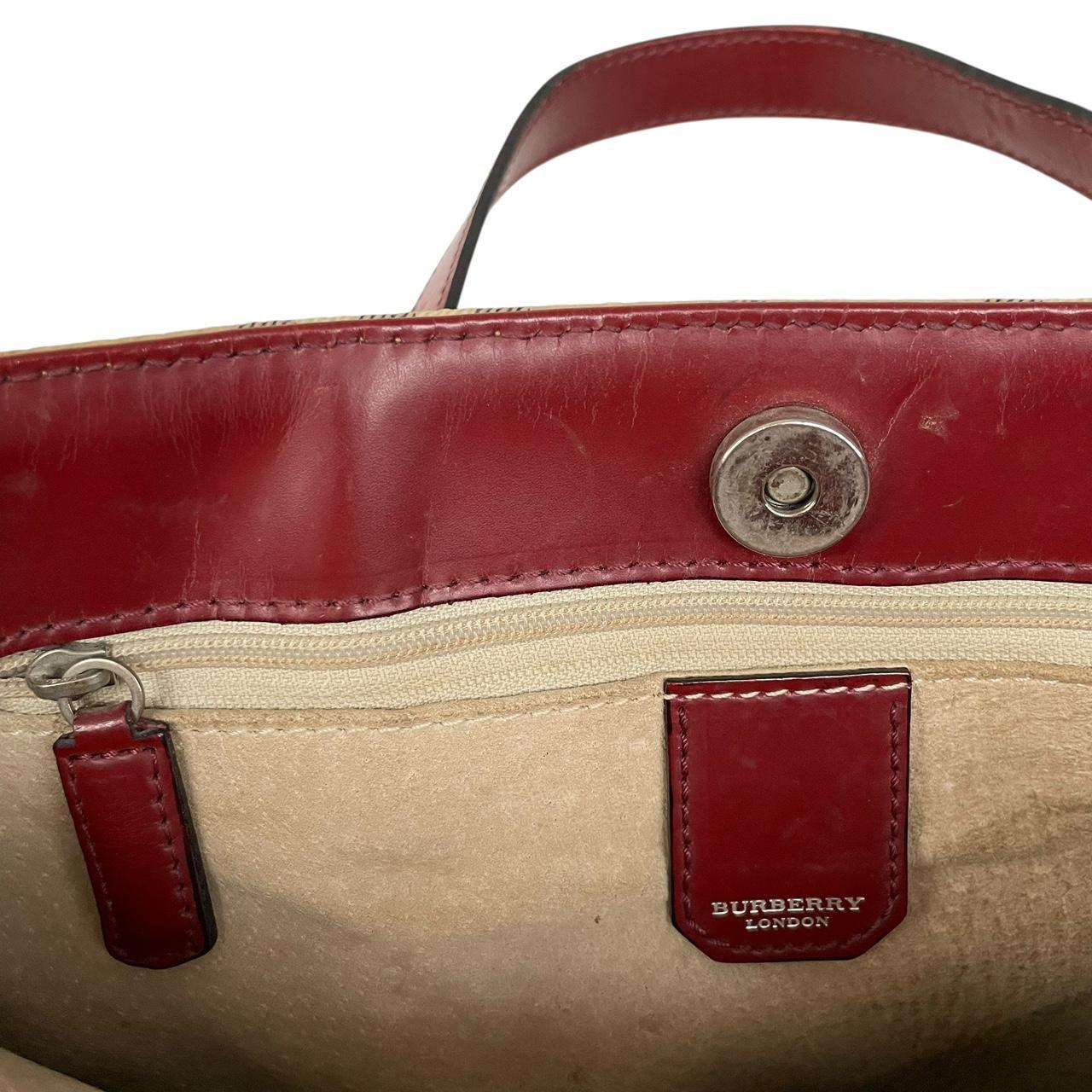 Burberry London Tan Brown Nova Check Coated Canvas Tote Bag