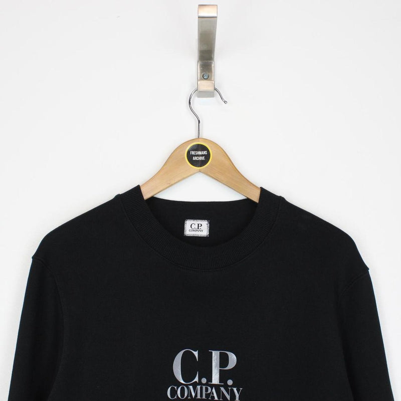 CP Company Black Logo Print Cotton Sweatshirt Jumper