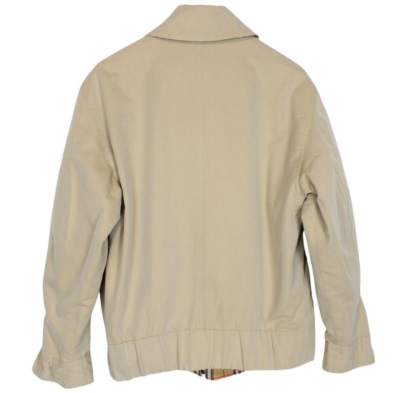 Burberry Tan and Beige Rainbow Nova Check Full Zip Harrington Jacket