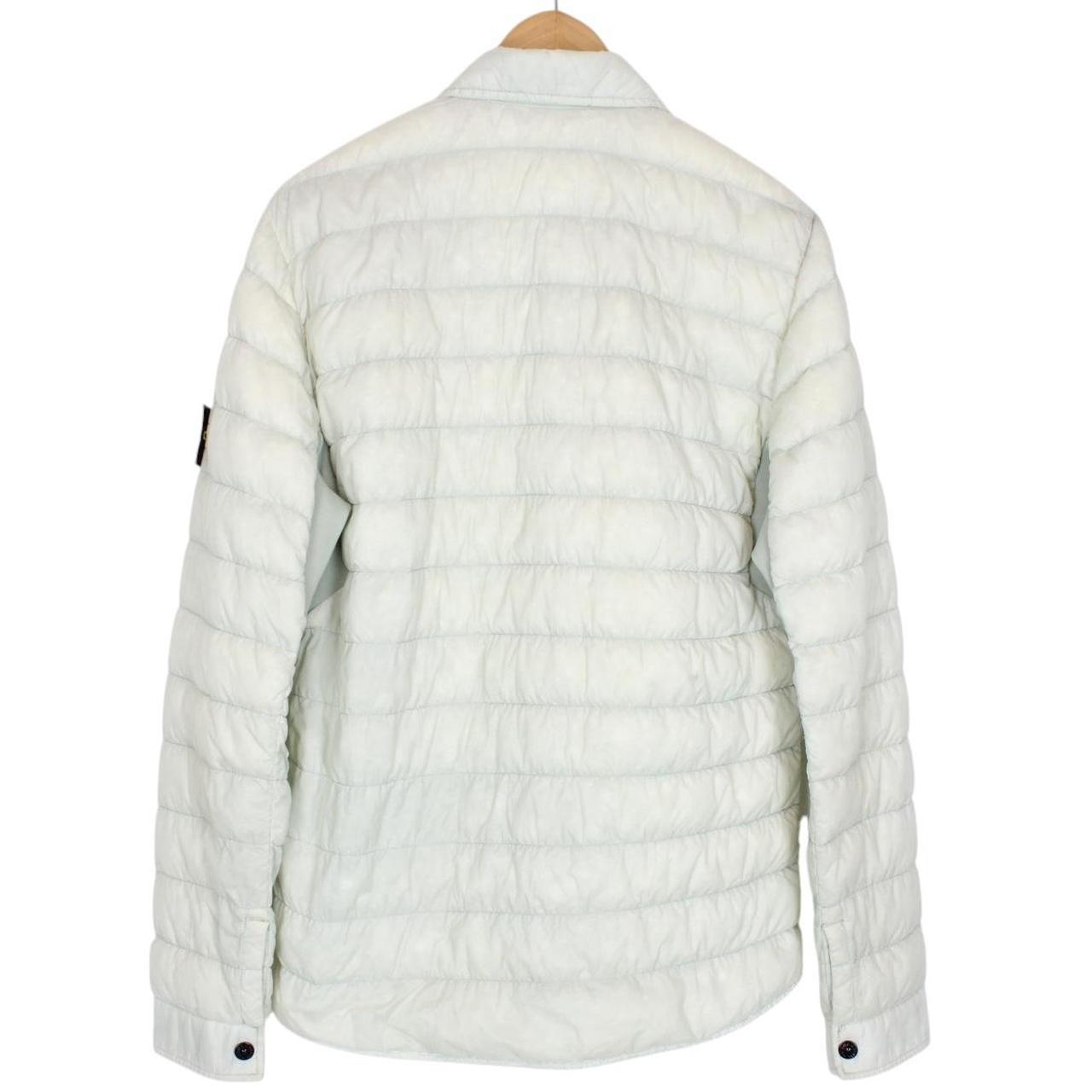 Stone Island AW 2017 Pale Green Garment Dyed Micro Yarn Down Overshirt Jacket