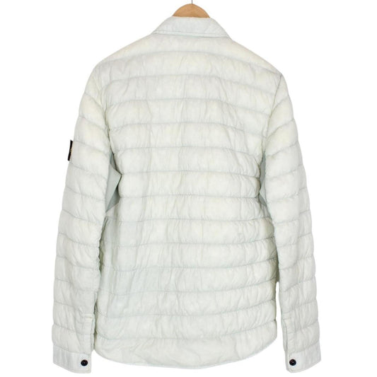 Stone Island AW 2017 Pale Green Garment Dyed Micro Yarn Down Overshirt Jacket