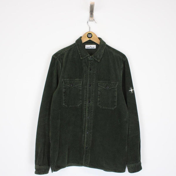 Stone Island AW 2020 Dark Green Long Sleeve Jumbo Corduroy Shirt