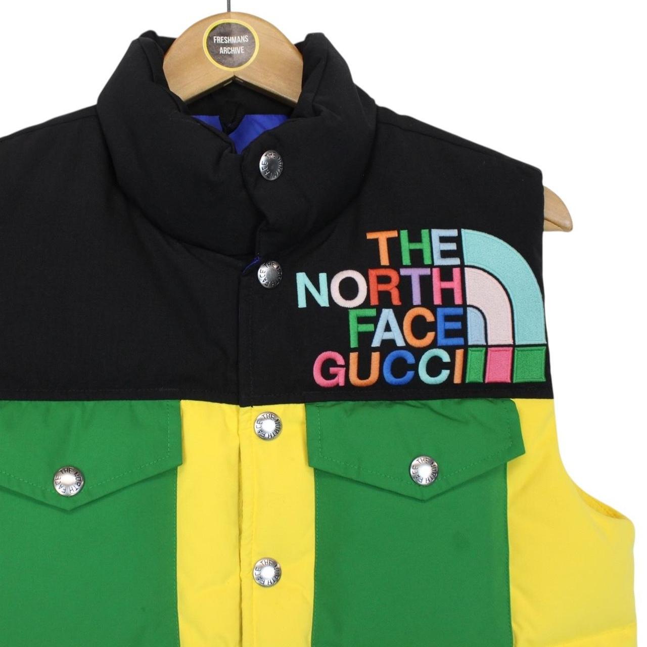 Gucci x The North Face Yellow and Black Full Zip Down Gilet