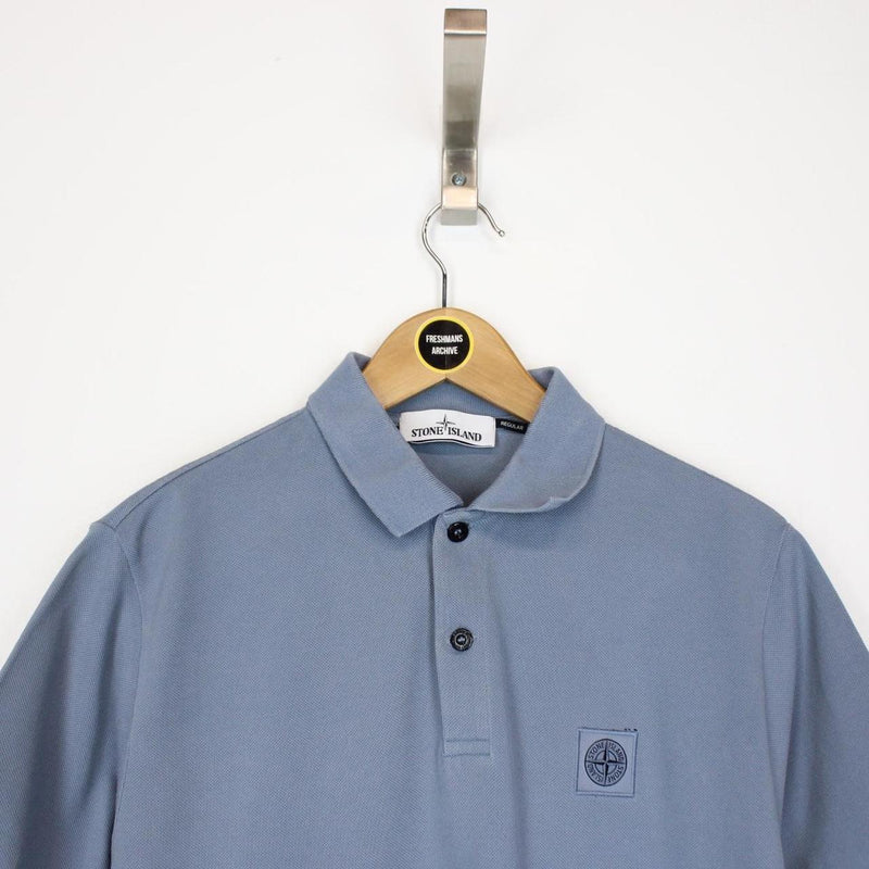 Stone Island SS 2021 Blue Short Sleeve Compass Polo Shirt