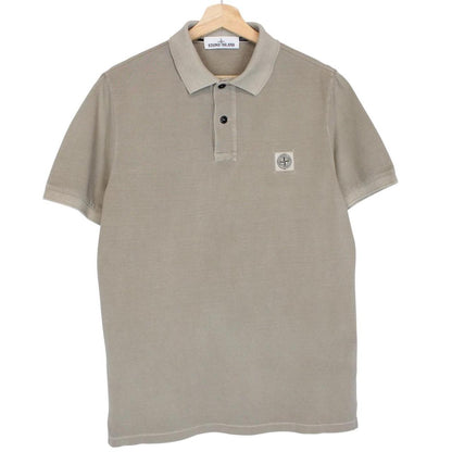 Stone Island SS 2016 Beige Short Sleeve Compass Cotton Polo Shirt