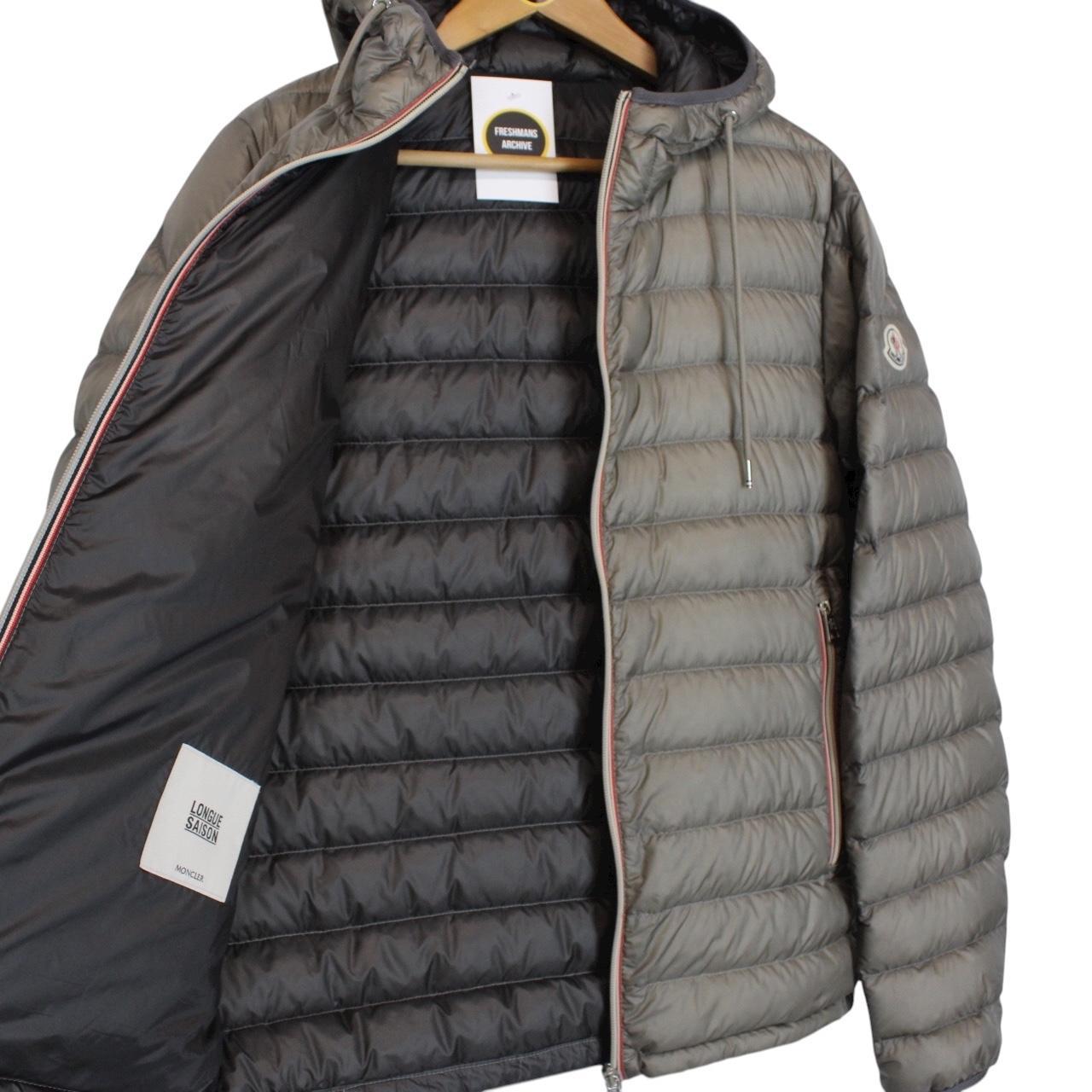 Moncler Athenes Grey Longue Saison Hooded Down Jacket