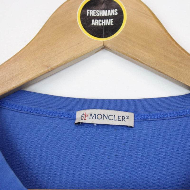Moncler Maglia Blue Double Logo Short Sleeve T-Shirt