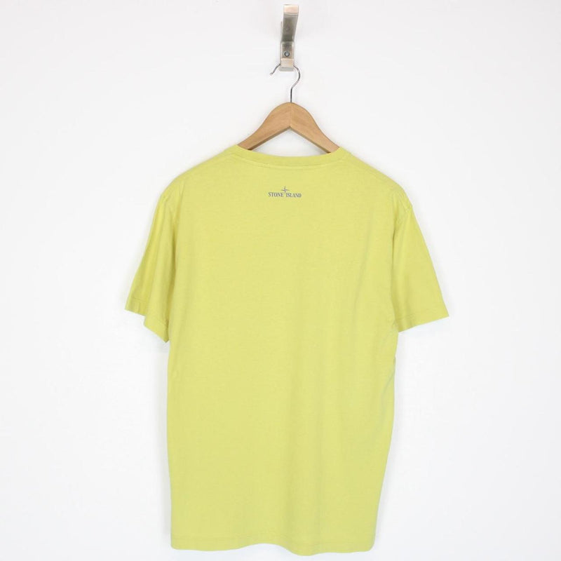 Stone Island SS 2019 Yellow Short Sleeve Logo Print Cotton T-Shirt