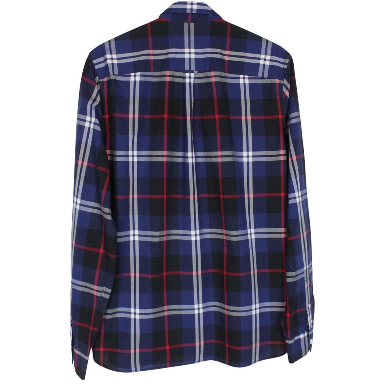 Fred Perry Navy Blue Check Long Sleeve Cotton Shirt