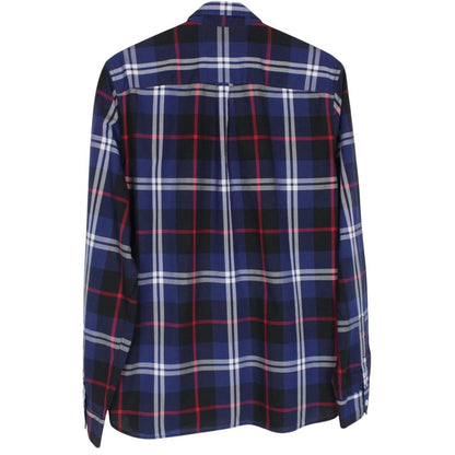 Fred Perry Navy Blue Check Long Sleeve Cotton Shirt