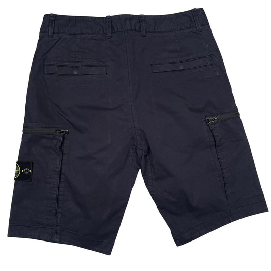 Stone Island SS 2018 Navy Blue Bermuda Cotton Cargo Shorts