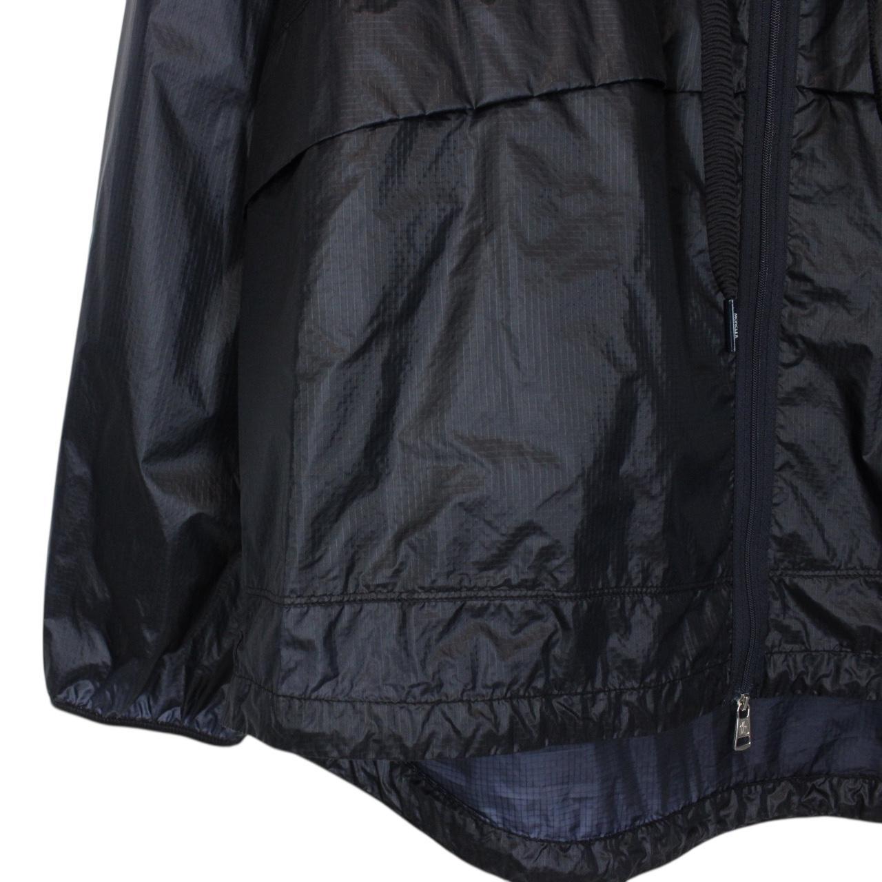 Moncler Ebizo Navy Blue Full Zip Reflective Logo Nylon Windbreaker Jacket