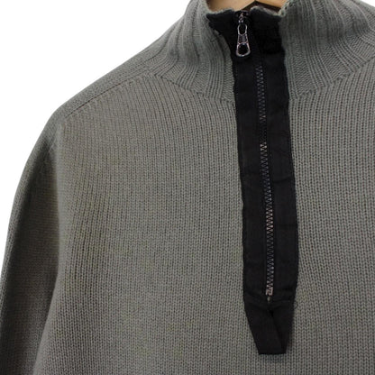 Vintage Stone Island AW 2002 Beige Virgin Wool Knit 1/4 Zip Jumper