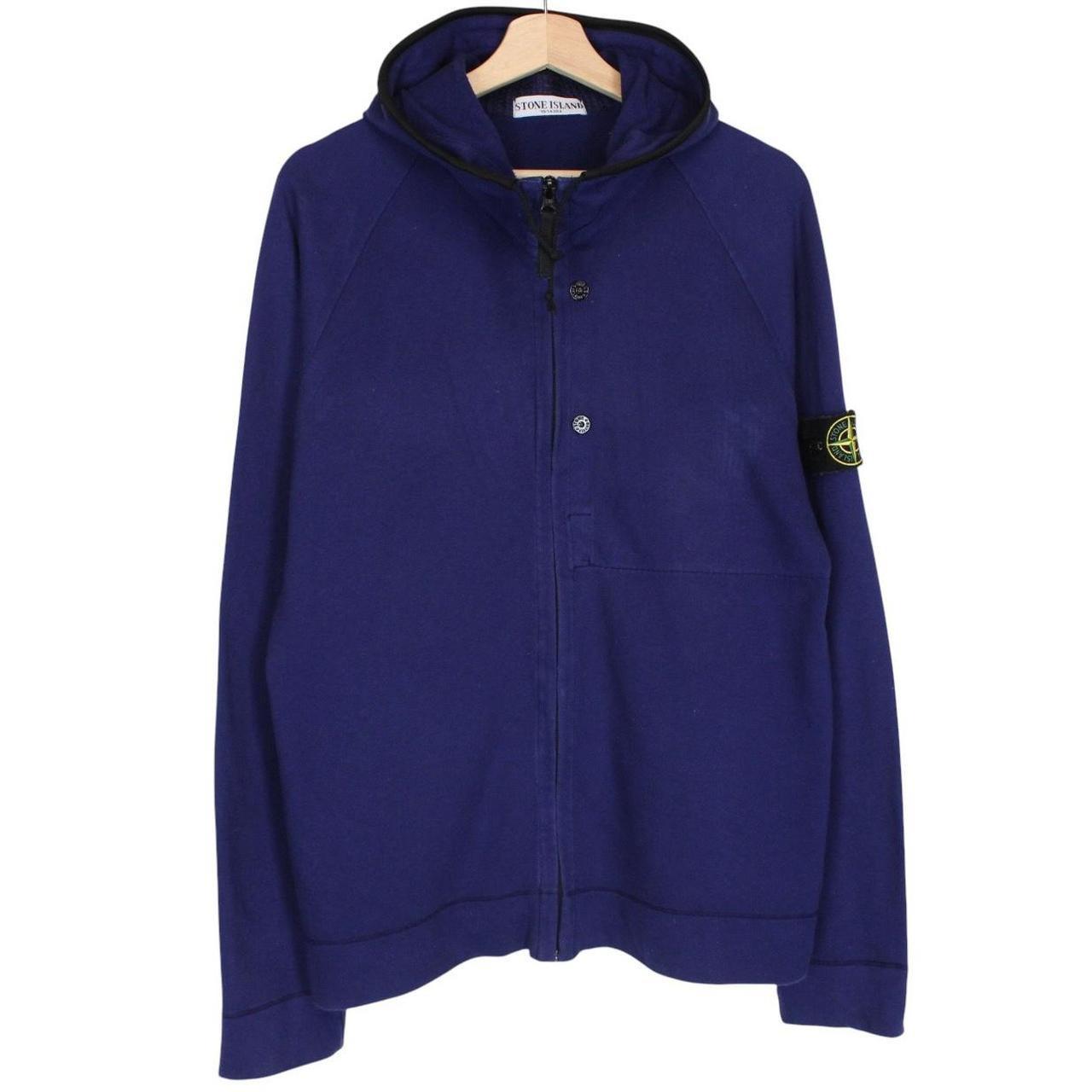 Stone Island SS 2010 Blue Cotton Full Zip Hoodie Jumper