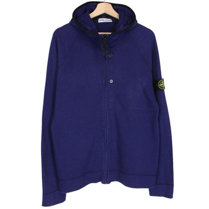 Stone Island SS 2010 Blue Cotton Full Zip Hoodie Jumper