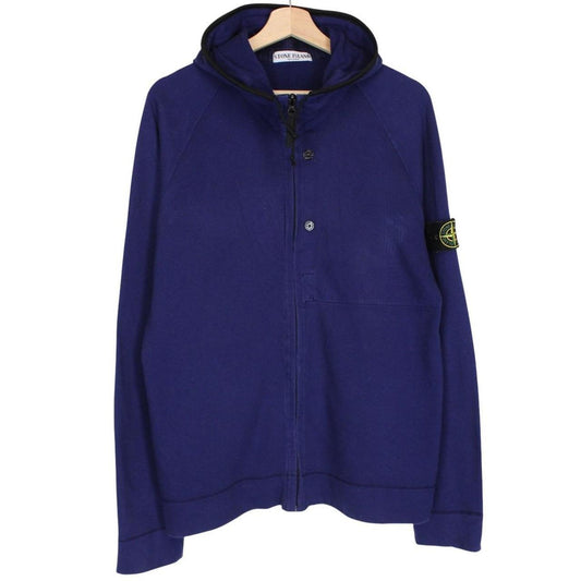 Stone Island SS 2010 Blue Cotton Full Zip Hoodie Jumper
