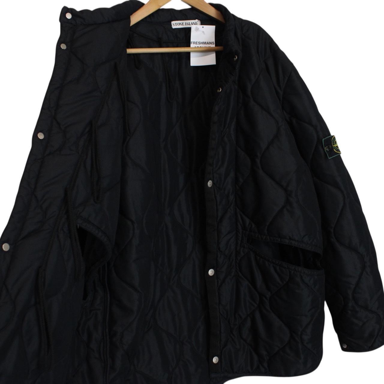 Vintage Stone Island AW 1999 Green Edge Badge Navy Blue Nylon Quilted Jacket