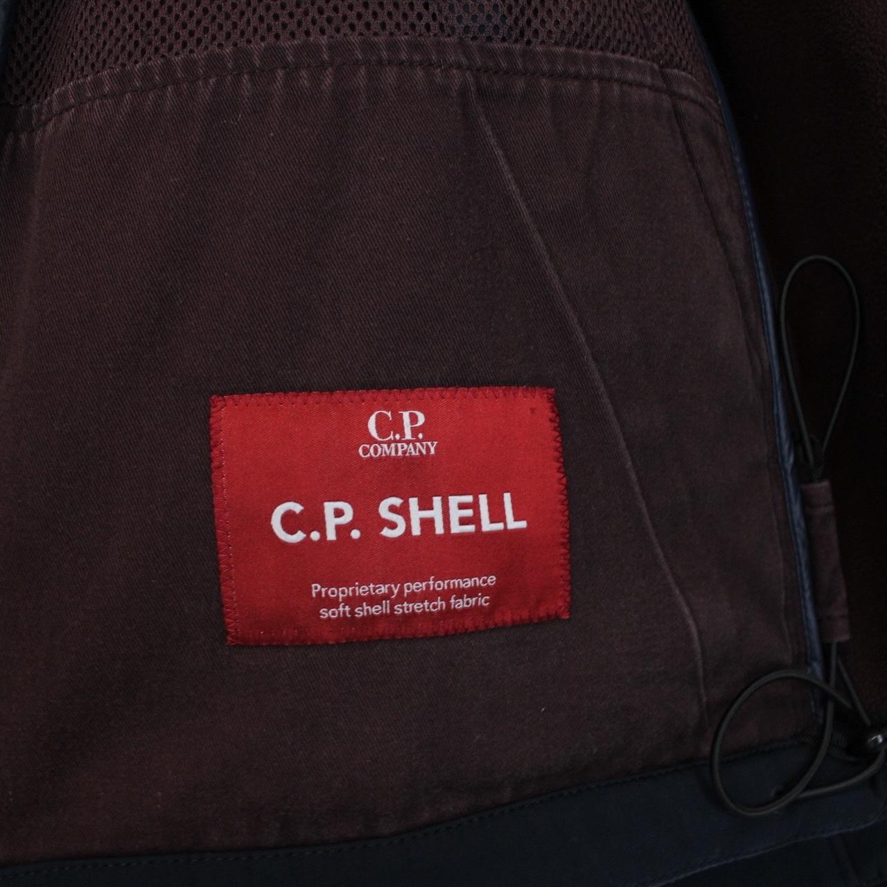 CP Company Navy Blue Full Zip Soft Shell Goggle Jacket