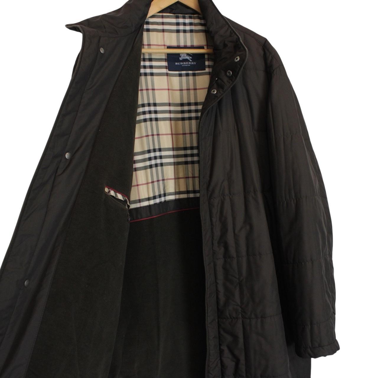 Vintage Burberry London Brown Nova Check Lined Quilted Coat
