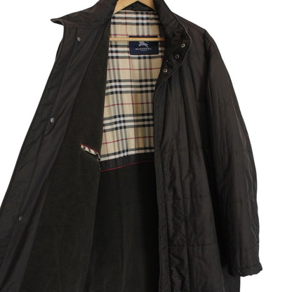 Vintage Burberry London Brown Nova Check Lined Quilted Coat