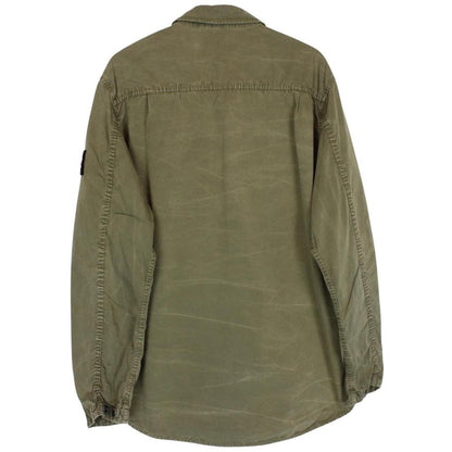 Stone Island SS 2021 Khaki Green Cotton Overshirt Jacket