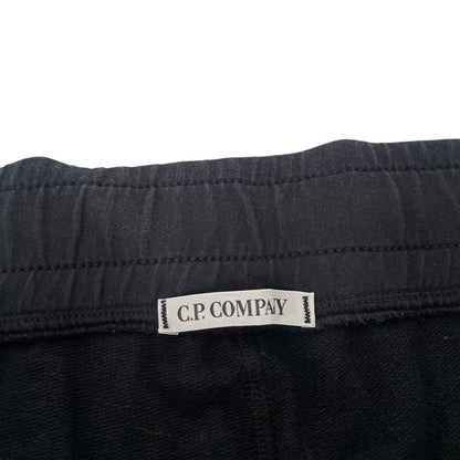 CP Company Navy Blue Cotton Micro Lens Fleece Jogger Shorts
