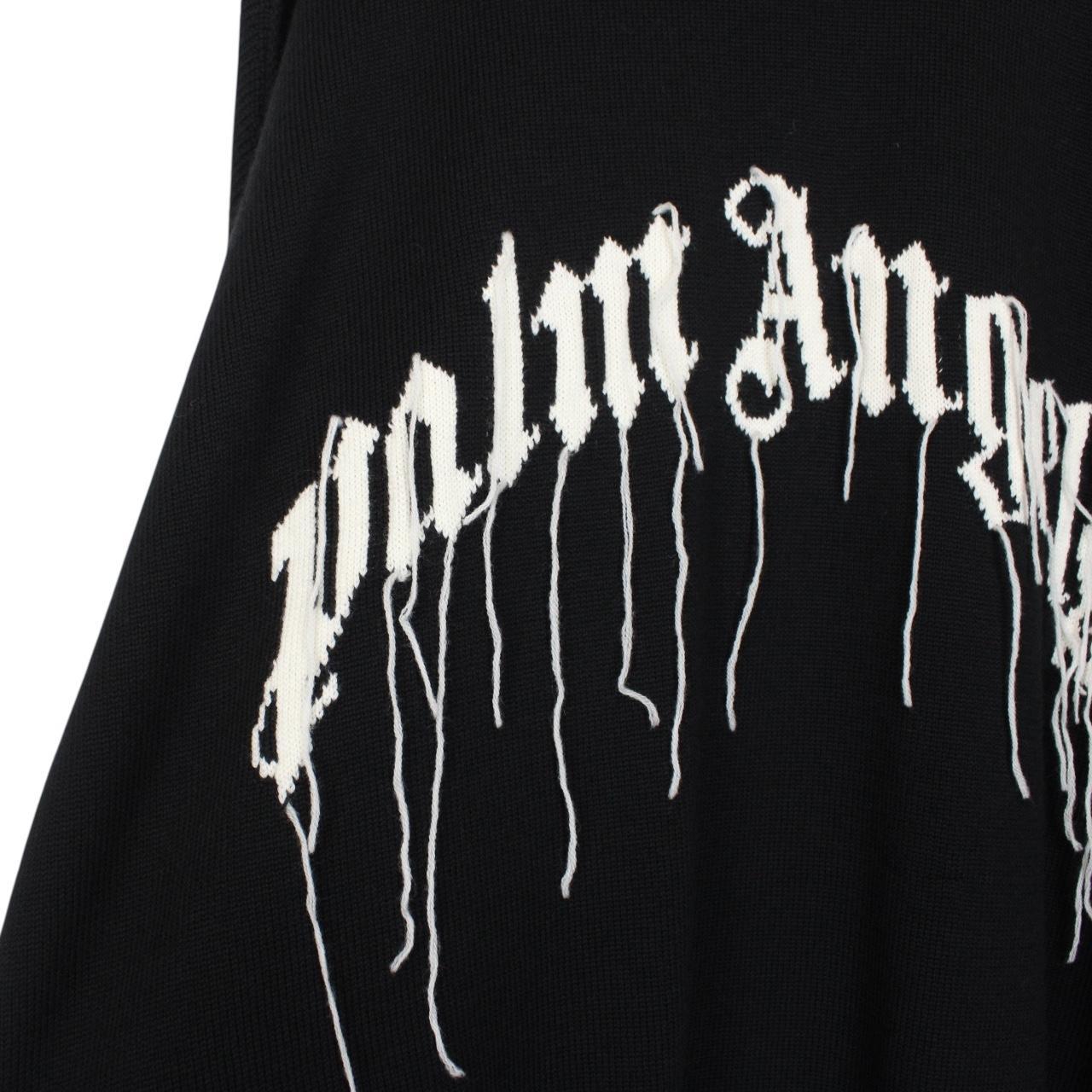 Palm Angels Black and Tan Intarsia Wool Knit Bear Jumper