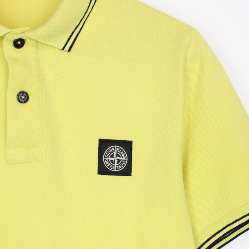 Stone Island Yellow Short Sleeve Compass Polo Shirt