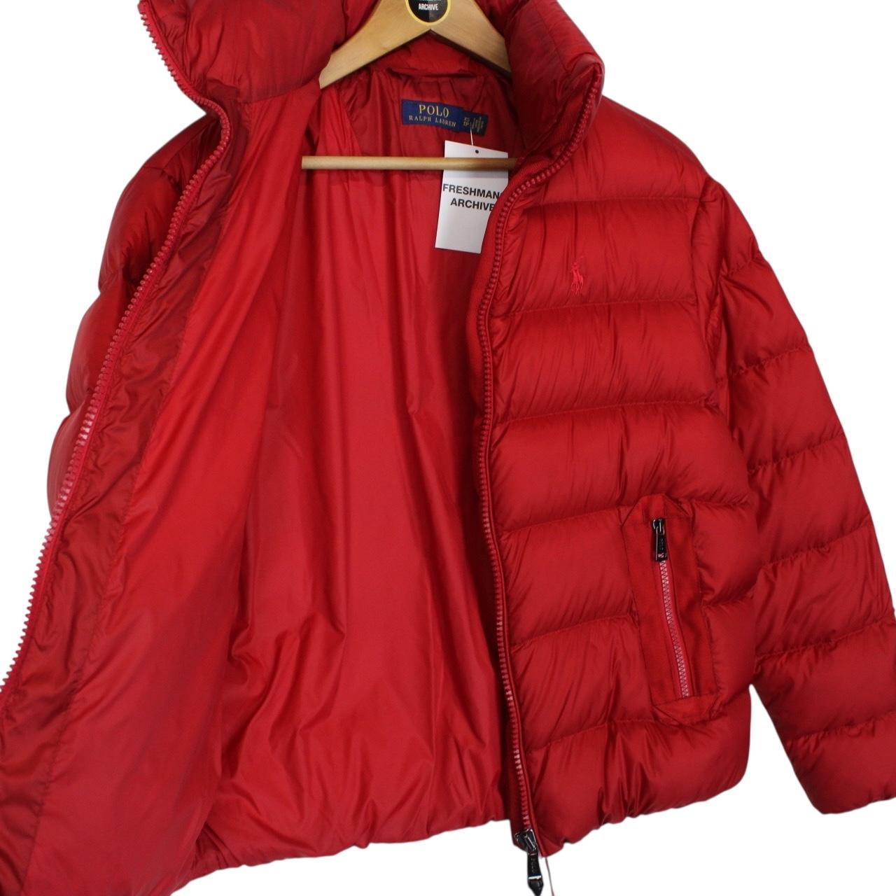 Polo Ralph Lauren Red Nylon Full Zip Down Puffer Jacket