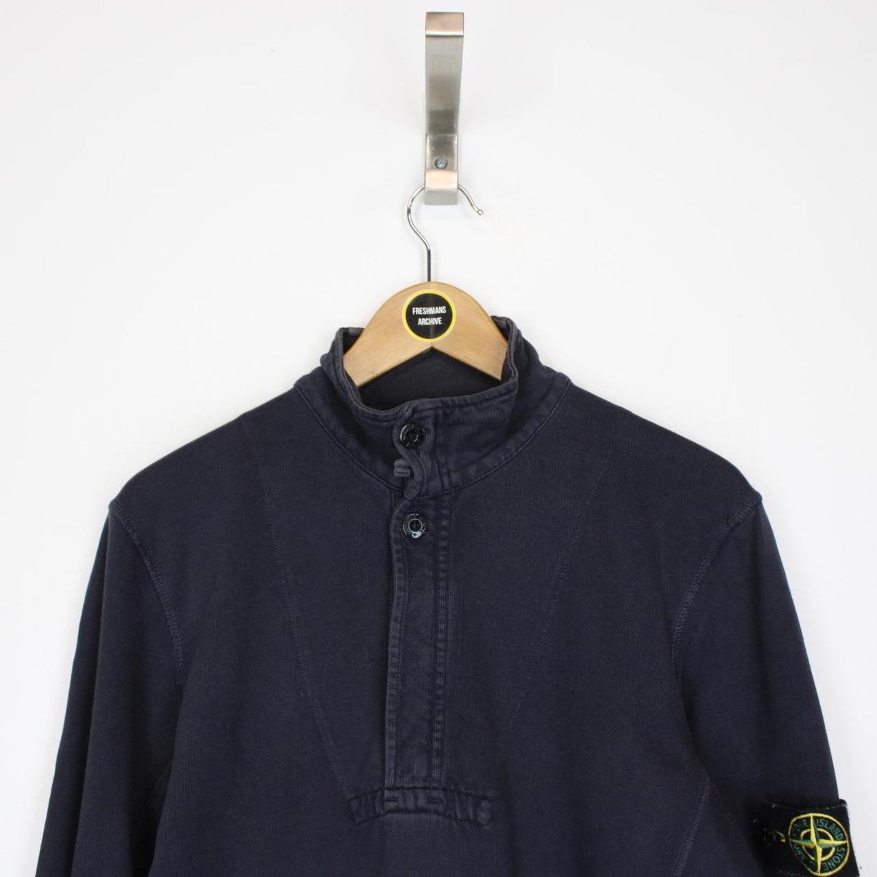 Vintage Stone Island SS 2009 Navy Blue Cotton 1/4 Zip Sweatshirt Jumper