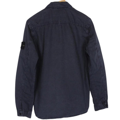 Stone Island AW 2019 Navy Blue Full Zip Cotton Overshirt Jacket