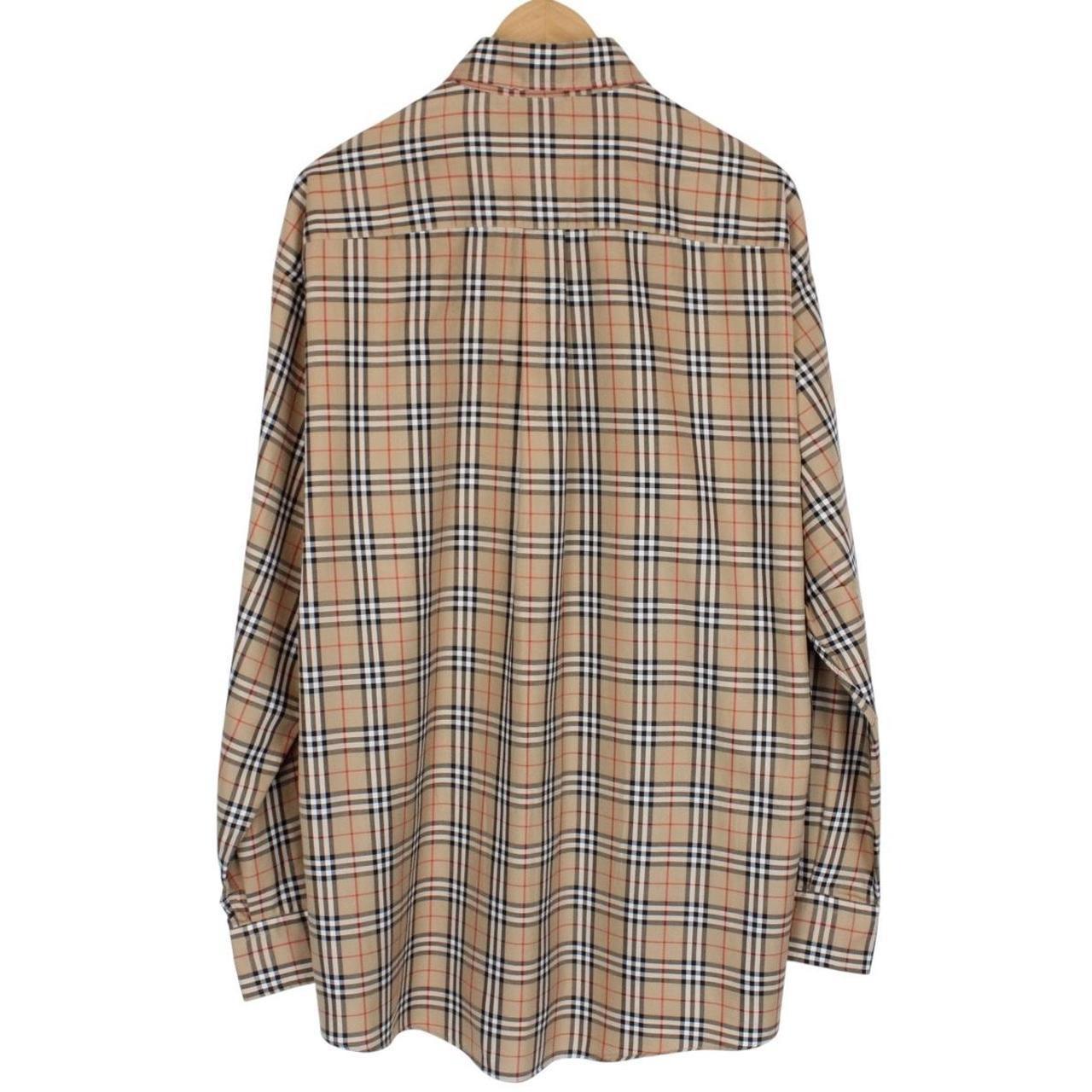 Vintage Burberry London Beige Nova Check Cotton Long Sleeve Shirt