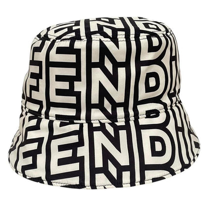 Fendi Roma x Marc Jacobs Black and White Monogram Logo Print Bucket Hat