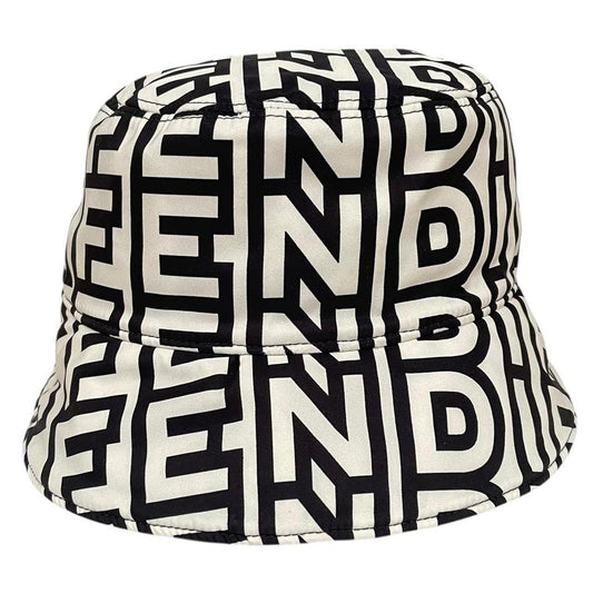 Fendi Roma x Marc Jacobs Black and White Monogram Logo Print Bucket Hat